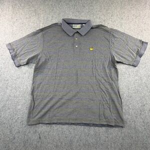 Augusta National Golf Shop Masters Polo Shirt Mens XL Blue Grey Striped Cotton